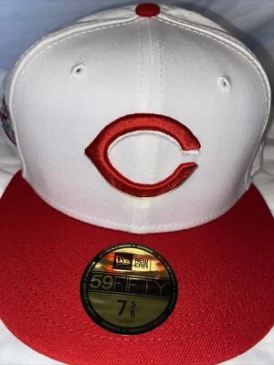 7 5/8 cincinnati reds white/red 2015 all star game icy blue bottom fitted hat - Image 1 of 4