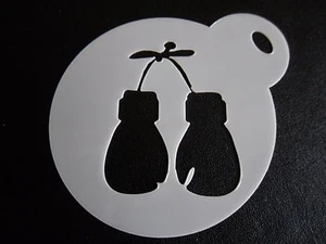 60mm boxing gloves design cake, cookie, craft & face painting stencil - Picture 1 of 1