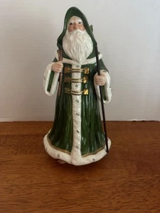 Lefton /Irish Green Santa W/Presents /Musical Spinning Figurine/ Mint - Picture 1 of 10