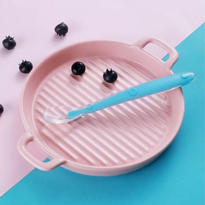 Baby Silicone Feeding Spoons Baby Training Spoons Glazed Surface 4PCS Ergonomic - image 1 of 4