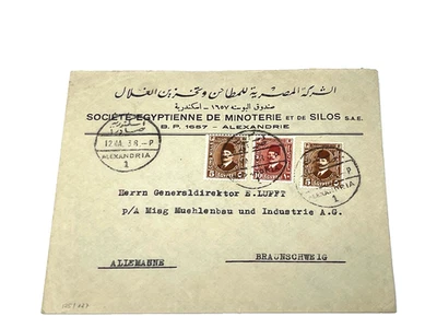 1938-Egypt 'Letter from Alexandria to Germany', Scott # 135, 136, Letter. (#E10) - Image 1 of 2