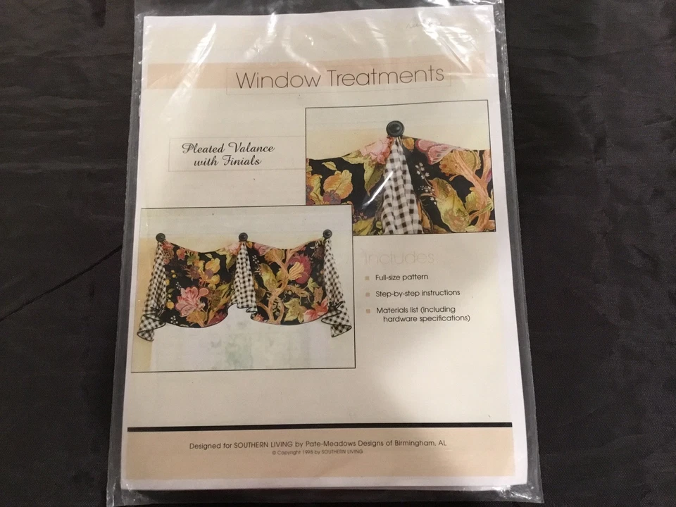 Southern Living Pleated Valance with Finials Pattern Instructions Pate-Meadows - Image 1 of 1