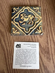 Vtg Moravian Pottery & Tile Works, Bucks County, Zodiac Arie 4x4 - Picture 1 of 8