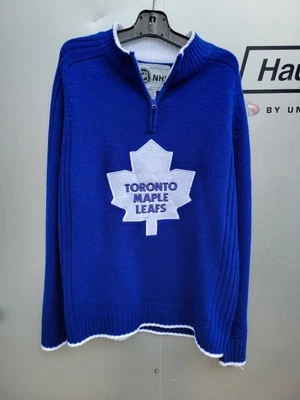 NHL Toronto Maple Leafs Mens Extra Large 1/4 Zip Pullover Sweater Vintage L - Image 1 of 4