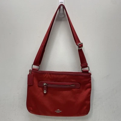 Coach Red Canvas Messenger Bag - Image 1 of 4