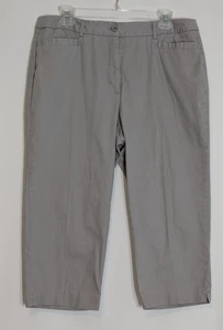 COUNTERPARTS Gray Cotton Twill High Rise Capris; Size 12 - Picture 1 of 5