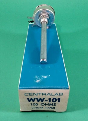 CENTRALAB WW-101 100OHM 5W LINEAR TAPER POTENTIOMETER   - Image 1 of 4