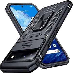 Compatible With Google Pixel 8a Case with Slide Camera Cover (Black) - Afbeelding 1 van 8