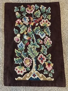 Gorgeous Vintage Handwoven Tapestry Wall Hanging, 42.5” x 28.5” Floral Birds - Picture 1 of 4