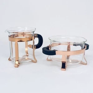 Bodum Chambord Classic Glass Sugar & Creamer Set - Copper Color - Picture 1 of 3