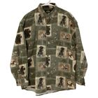 Vintage Redhead Mens Hunting Dogs Long Sleeve Button Up Heavy Shirt, Sz Large