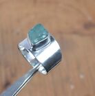 925 Solid Sterling Silver Rough Blue Apatite Ring -5 Us H992