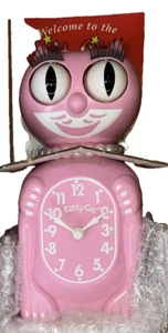 Kitty-cat Pink Clock with Tail Small Kitty Cat Clock USA HTF Limited Edition - Picture 1 of 5