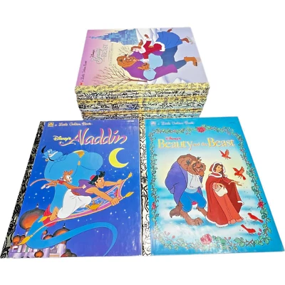 Lot of 15 Vintage Walt Disney Hardcover Books Gold Foil Binding By Random House Foto 1 de 4