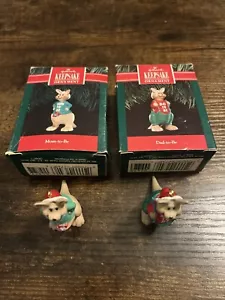Vintage Hallmark 1991 DAD & MOM TO BE Christmas Ornament Kangaroo in Box Lot S3 - Picture 1 of 7