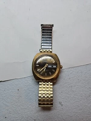 Vintage Viscount Timex Automático Día/Fecha 47960 03375 Ojo de Tigre Funciona. K3 Foto 1 de 4
