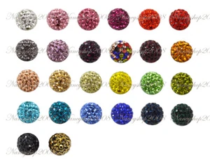 5/10/20 10mm Premium Quality Crystal Paved Clay Disco Ball Shamballa Beads - Picture 1 of 27