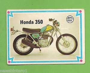 #D215. 1974  SCANLENS CHOPPERS & HOT BIKES CARD #24  HONDA 350