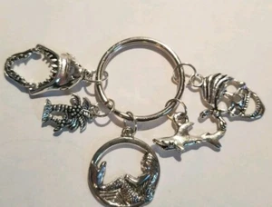 PIRATE KEY RING-SHARK-MERMAID-PALM TREE-PARROTHEAD-BUFFETT - Picture 1 of 6