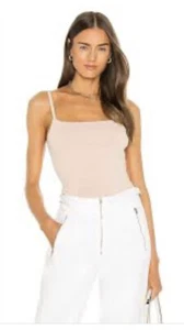 BNWT $195 Alice + Olivia Women's Drina Tank Top Size Medium Nude - Picture 1 of 6