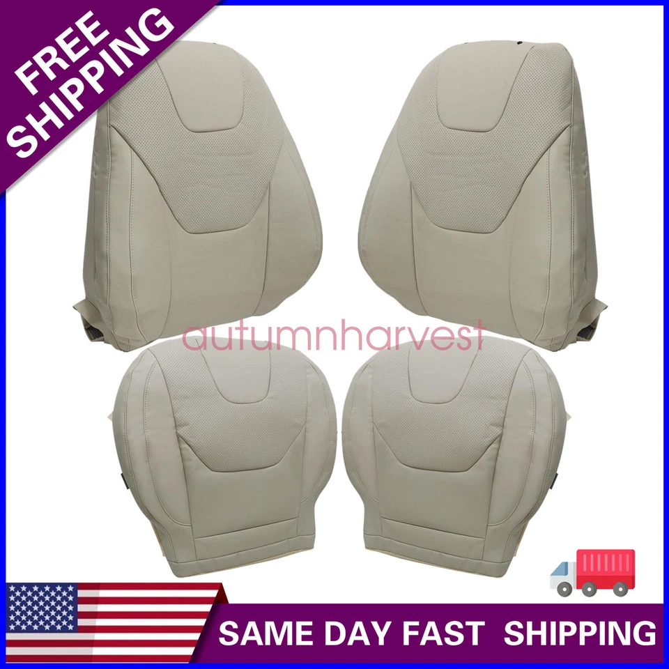 For 2013 2014 2015 2016 2017 Ford Fusion Titanium Front Leathe Seat Cover Tan - Image 1 of 1