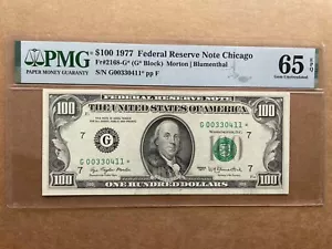 1977 $100 Federal Reserve Note Fr#2168-G* PMG65EPQ top pop 1/0 - Picture 1 of 3