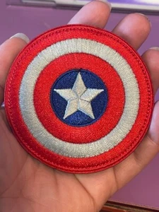 Captain America Shield Logo Embroidered Hook Loop Patch - Picture 1 of 1