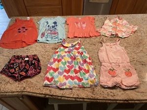 Gymboree Girls Size 5T Shirts Tank Tops Shorts Dress & Romper LOT/7 Cotton - Picture 1 of 16