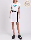 RRP €200 DIESEL D-Easiel Short T-shirt Dress Size XS White Belted Embroidered