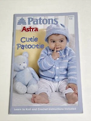 Patons Astra Cutie Patootie Baby Clothes Blanket Knit & Crochet Pattern - Image 1 of 4