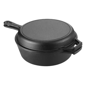 Gusseisen Topf 26 cm zum Brot backen 2 in 1 Bräter Gusseisen Pfanne Gusstopf - Bild 1 von 10