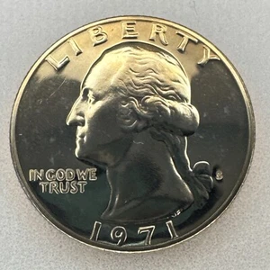 1971 S - Washington Quarter Proof from US Mint Coin KM 164A - BU Condition - Picture 1 of 2
