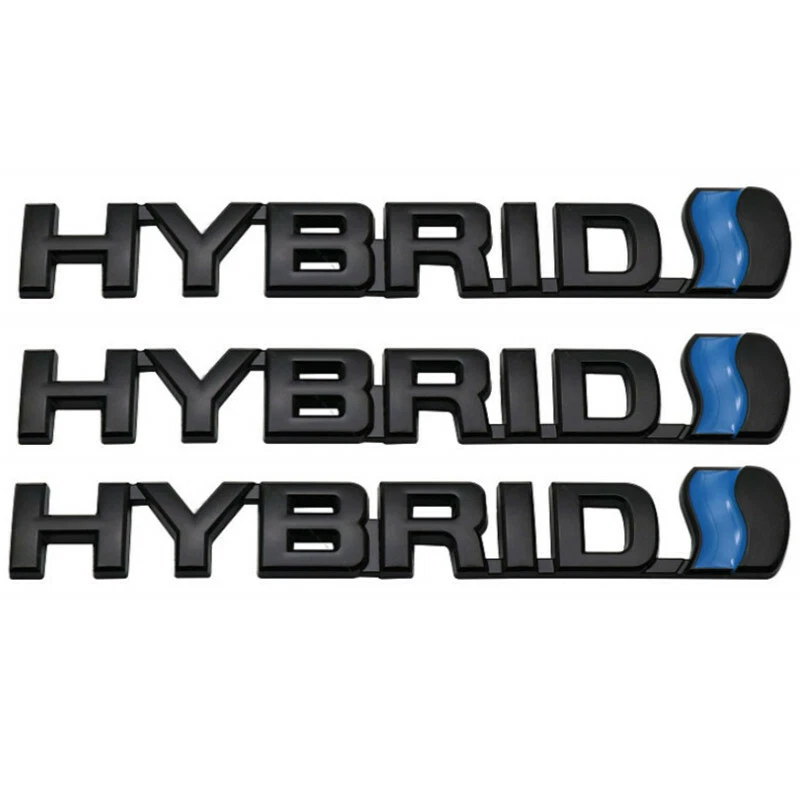 3X HÍBRIDO emblemas de maletero guardabarros 3D metal 3D negro insignia calcomanía universal Foto 1 de 2