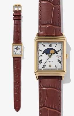 Noah x Timex Moon Phase Watch Tank Quartz Gold 2025 NEW! BROWN/GOLD MULTI - Image 1 of 4