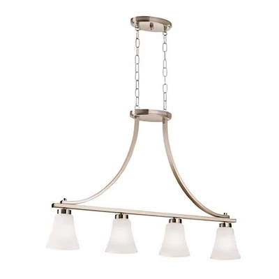 Colgante Isla Níquel Satinado Informal/Transicional 4 Luces Nuevo En Caja  Foto 1 de 2