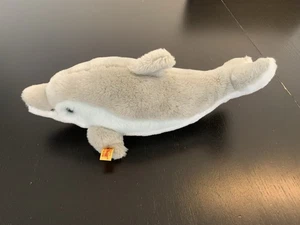 Original Steiff Delfin ca. 35 cm mit Knopf im Ohr Grau Weiß guter Zustand - Bild 1 von 5