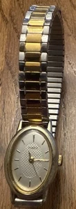 Timex CR1218 Cell KL Gold Tone Quartz Analog Ladies Watch - Stretch 2-Tone Band - Picture 1 of 3