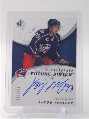 JAKUB VORACEK 2008-09 UPPER DECK SP AUTHENTIC ROOKIE RC AUTO /999 Q3329 - Image 1 of 2