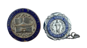 WITHINGTON HOSPITAL MANCHESTER SCHOOL OF NURSING BADGE + GNC SRN BADGE - Picture 1 of 2