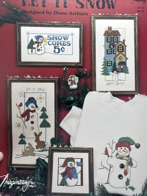 Imaginating Cross Stitch Pattern Let It Snow Winter  Snowman - Image 1 of 3