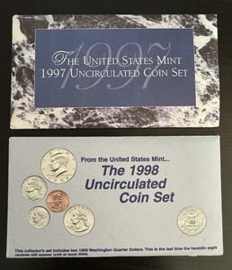 1997 1998 United States Mint Uncirculated Coin Set D and P Mint Marks U.S. - Picture 1 of 8