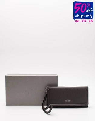 RRP€395 ALEXANDER McQUEEN Grainy Leather Long Wristlet Wallet Made in Italy - Image 1 of 4