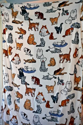 Vera Bradley Essential Throw Blanket 50" x 80" A Cat’s Life Cream NWT Cats - Image 1 of 3