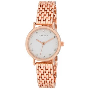 Reloj pulsera Laura Ashley para mujer 30 mm piedra esfera incrustada eslabones (LA2105) - Imagen 1 de 6