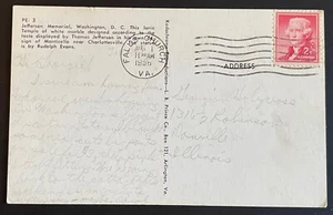 Falls Church, Virginia Post Card - mailed Aug 1, 1956 to Danville, IL - VA - Picture 1 of 2