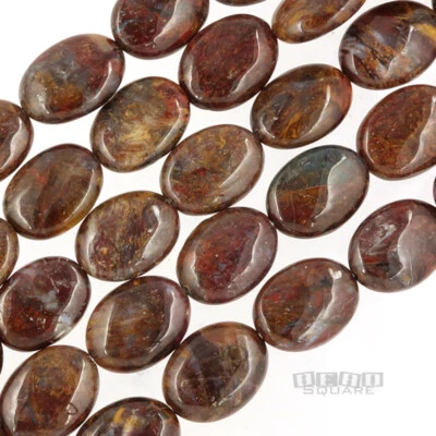 28 Genuine Natural Pietersite Flat Oval Beads 12mm x 16mm 15.3" #22228 - Image 1 of 3