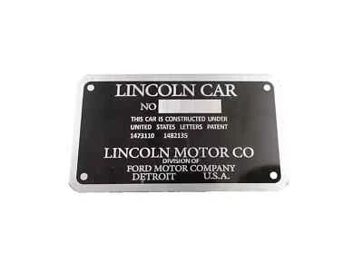 DATA PLATE FITS TO LINCOLN K SERIES COWL PLATE 1931 #V300-8 - Image 1 of 4
