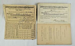 1894 Pennsylvania Railroad Voluntary Relief Fund Certificate & Regulations Ex