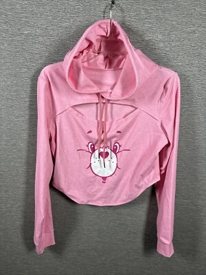 SHEIN X Care Bears Cartoon Cut Out Cropped Curved Hem Hoodie Size XL NEW - Image 1 of 4
