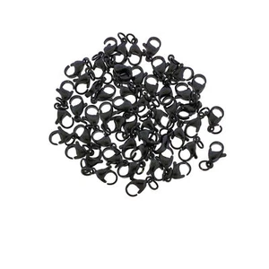 Cierres de langosta de acero inoxidable negro 12 mm x 7 mm - 10 cierres - FF298 - Imagen 1 de 3
